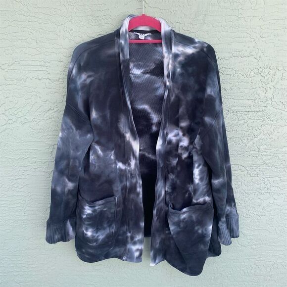 JoyLab Women's Tie Dye Open Front Cardigan Black Size S Long Sleeve - Picture 1 of 8